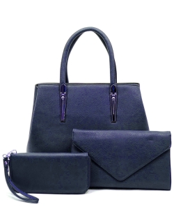 3-in-1 Top Handle Handbag Set AD2678 NAVY